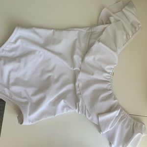 white one piece swim suit